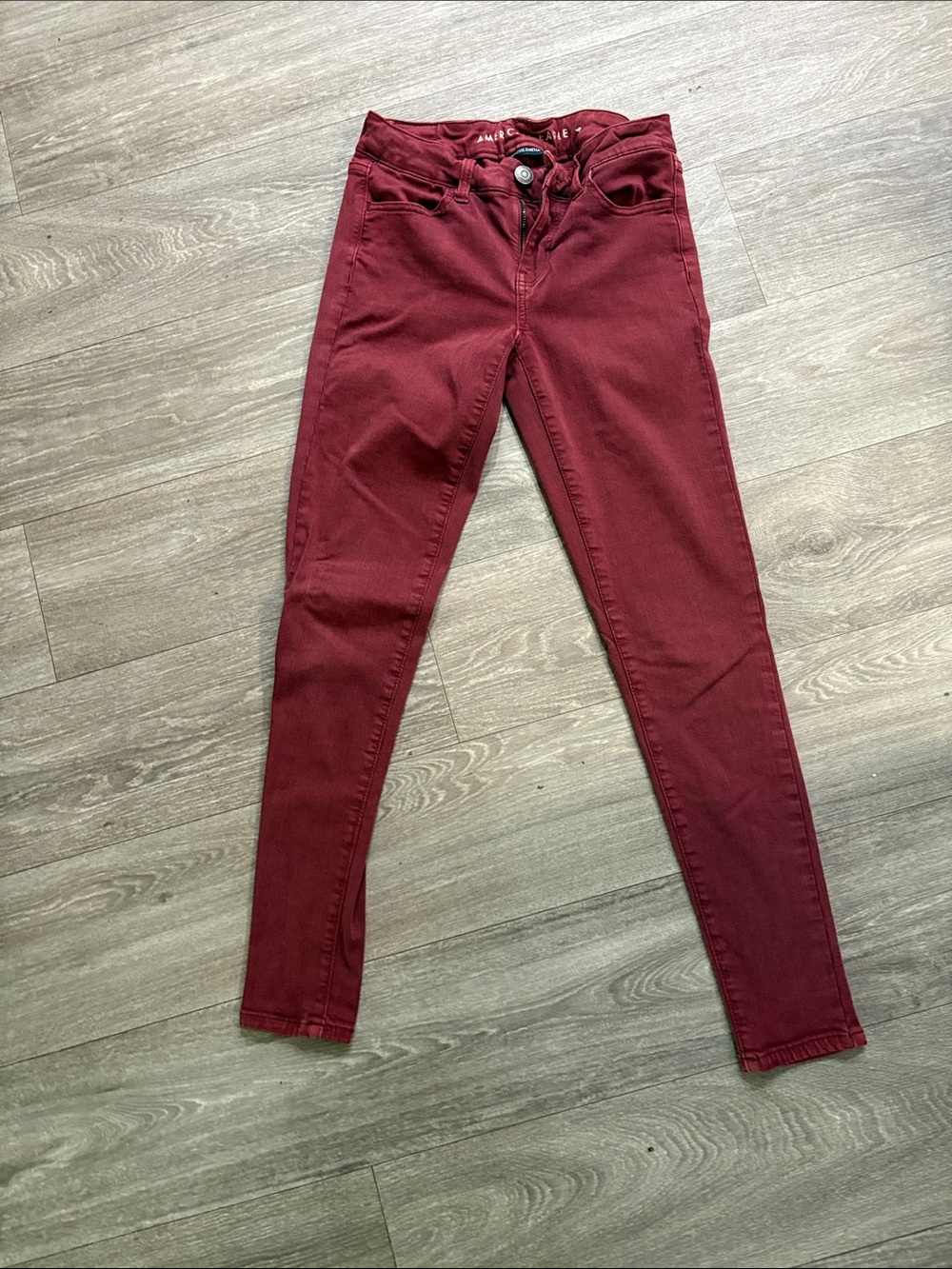 American Eagle Outfitters Women's Burgundy Skinny Jeans